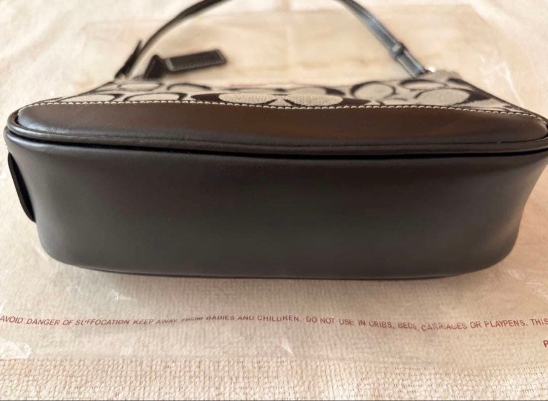 【極美品】COACH コーチ アクセサリーポーチ キャンバス 黒 6094