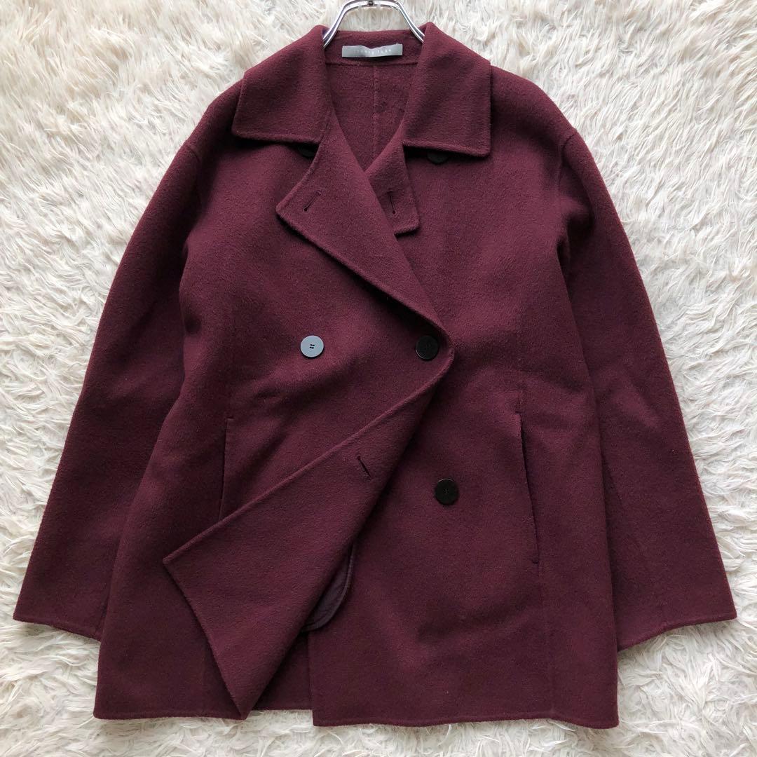 【21AW】セオリーリュクス　ピーコート　BRETON カシミヤ　ダブルフェイス