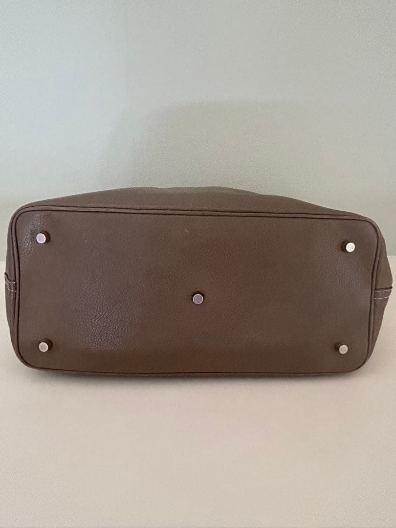 シセイ　メンズレザー トートバッグ　ベージュ