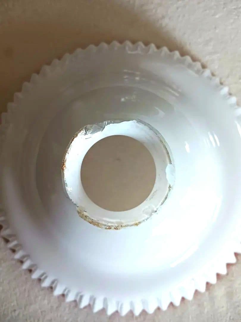 大正ガラス　アンティーク　　プリーツランプシェード