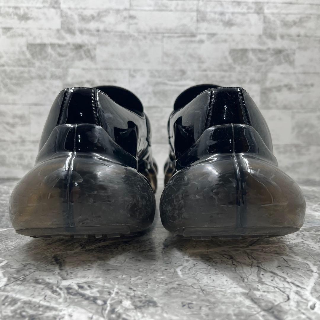 美品 グラウンズ ジュエリー ローファー 26 ブラック エナメルレザー 厚底