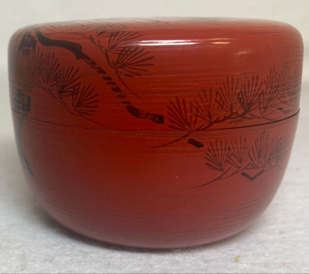 B524h「朝陽 棗」岡本陽斎作　共箱　茶入　茶道具　加賀塗師