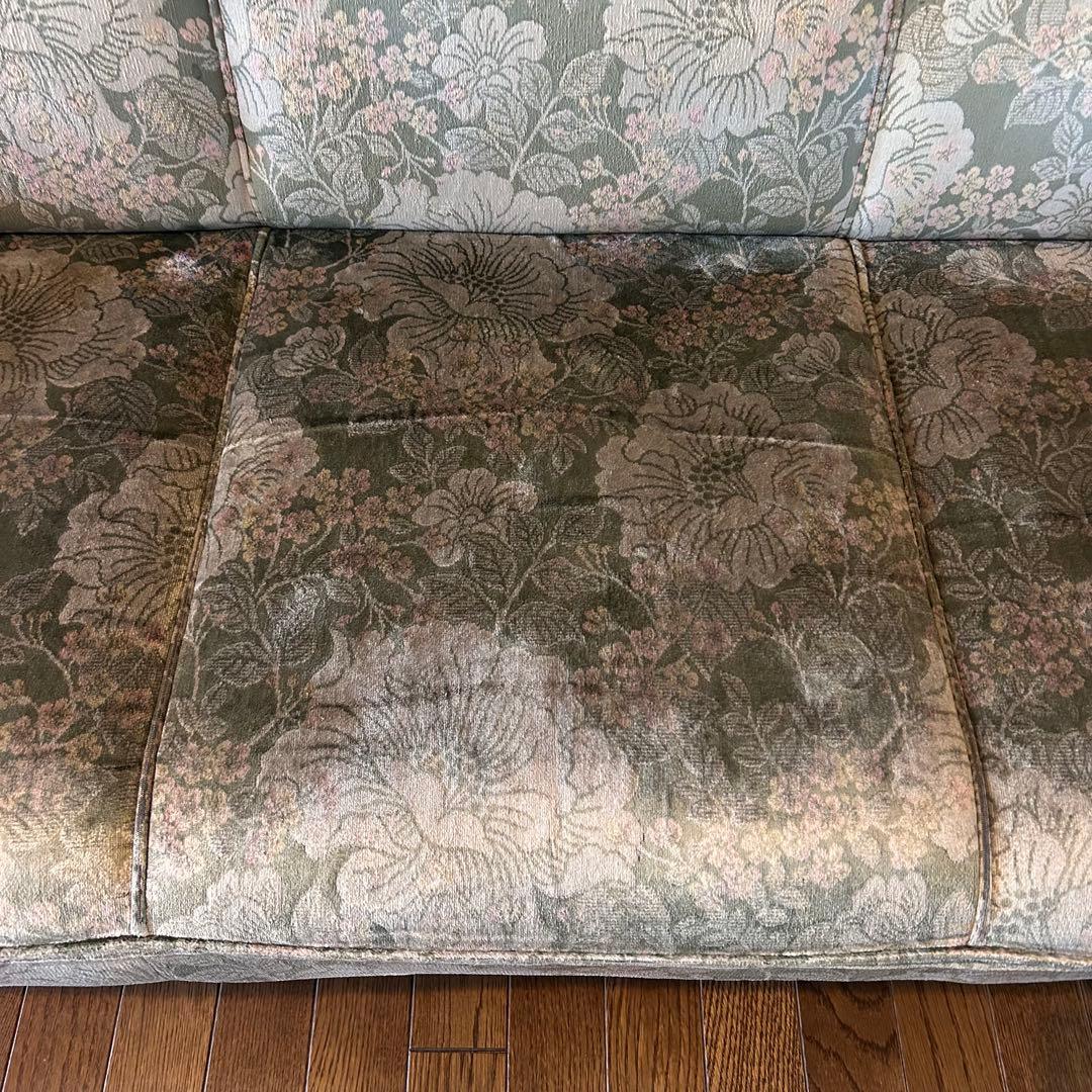 【送料無料】カリモク karimoku 3人掛 ソファ 花柄 金華山 コロニアル