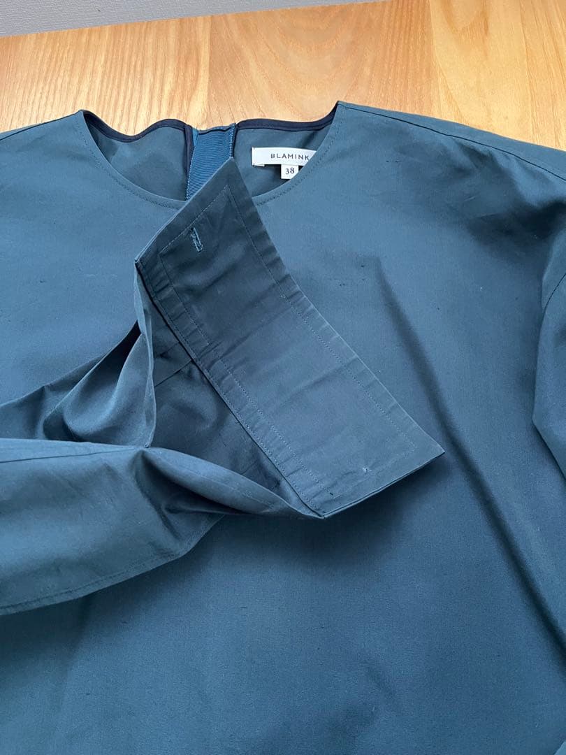 ブラミンク　BLAMINK コットンシルクバックジップ　ブラウス　シャツ　38