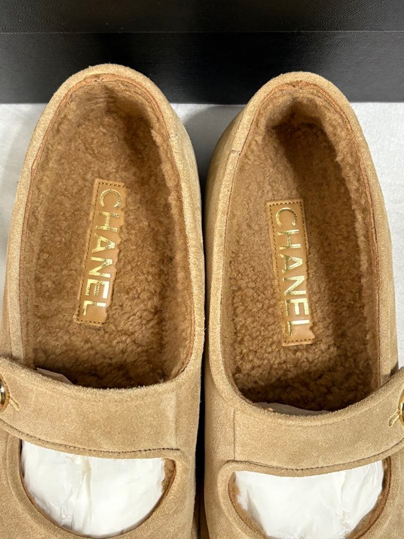 シャネル CHANEL 新品 メリージェーン ベージュ 35.5 25B