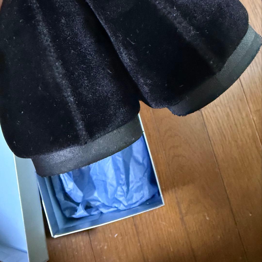 LE TALON GRISEサテンリボンバレリーナ ブラック 24cm 美品