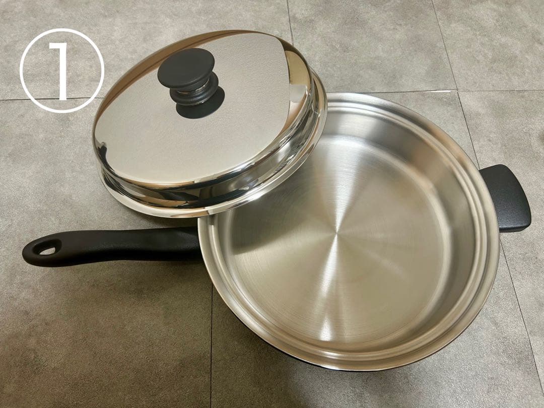 【ほぼ未使用】Amway クィーンクック 鍋セット ステンレス IH対応