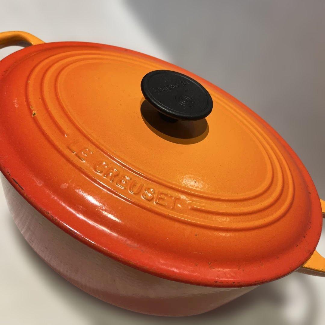 Le Creuset 　ル·クルーゼ オレンジ 両手鍋 楕円形　27cm