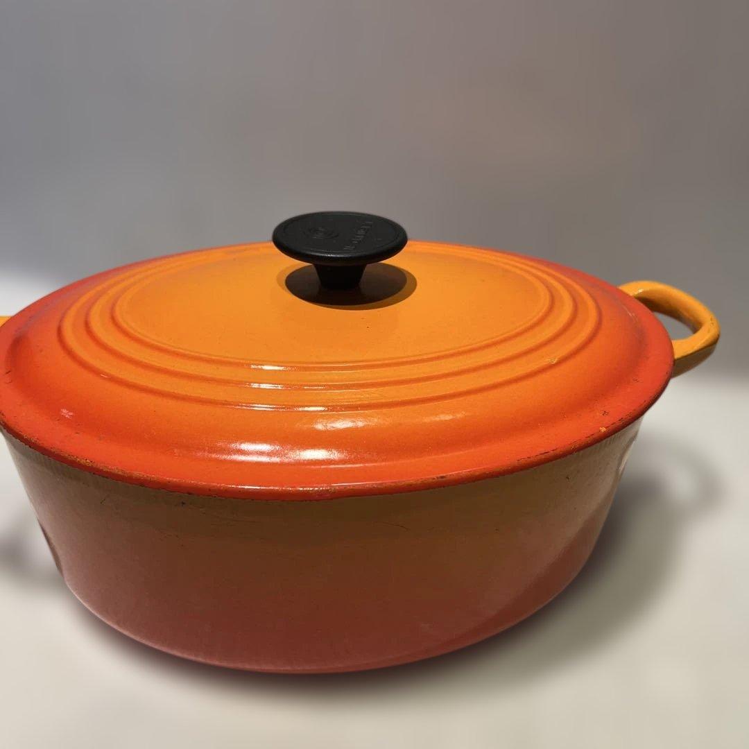 Le Creuset 　ル·クルーゼ オレンジ 両手鍋 楕円形　27cm
