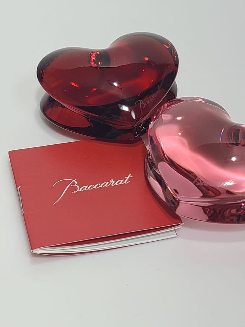 週末値下げバカラ　ザンザン ハート　オブジェ　レッド　ピンク