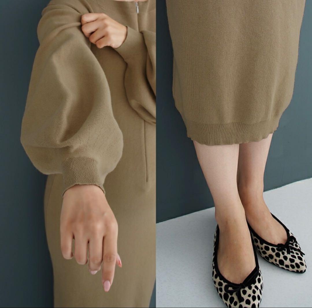 チョコア　CHOCOA 授乳服 ボートネック ボリュームスリーブ ワンピース