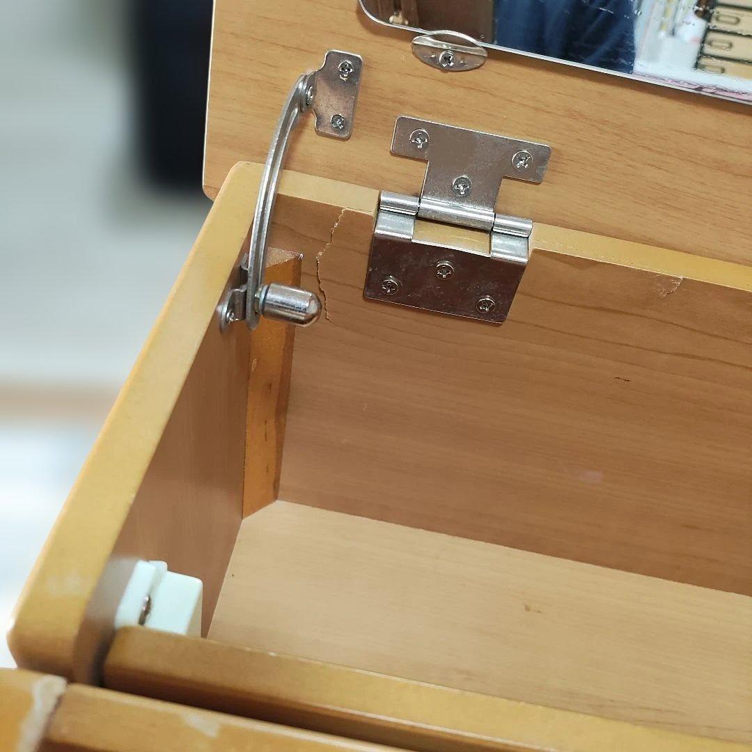 木製　可動式鏡付きドレッサー　木製引き出し　収納　ナチュラル