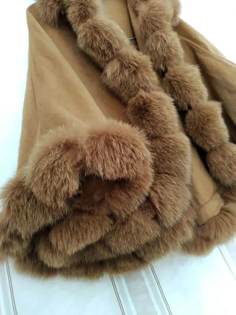 土日限定❣️底値【SAGA FURS】カシミヤ100% FOXファー ケープ