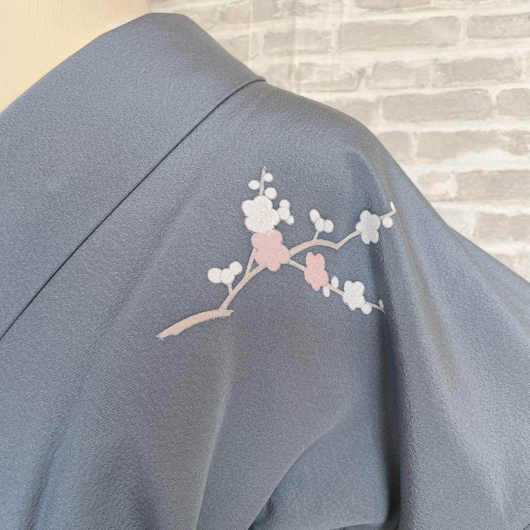 訪問着　フルセット　梅　梅の木　貝桶　地紙　金駒刺繍　金彩　入学式　卒業式　Q2
