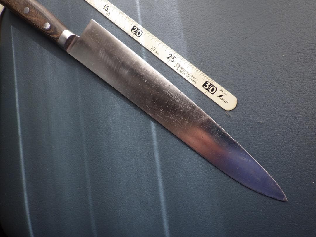 INOX鋼★正金・牛刀ナイフ包丁★昭和ビンテージ★手研ぎ済み★