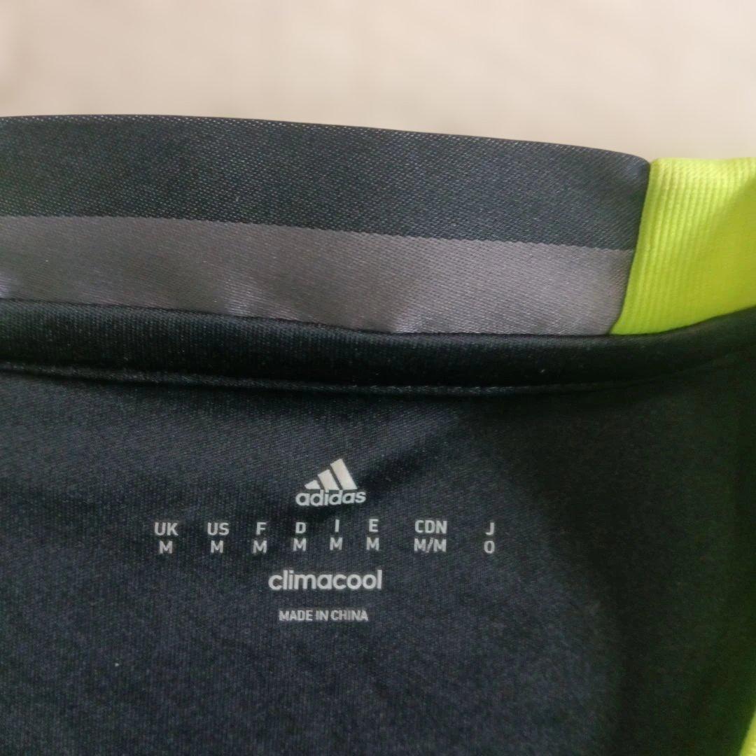 CHELSEA adidas シャツ ブラック/ライムＬサイズ