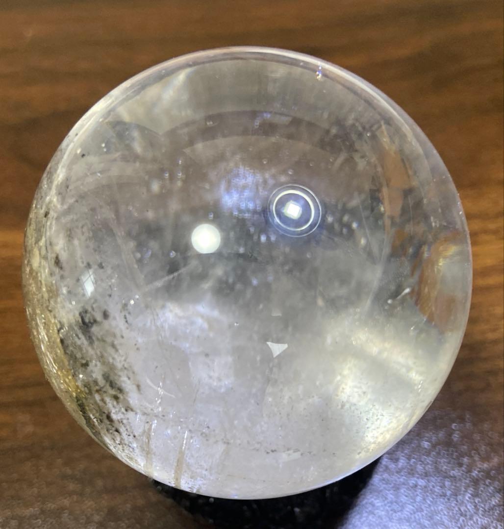 クォーツインクォーツ　スフィア　ホワイトグリーンガーデン共生　約56mm