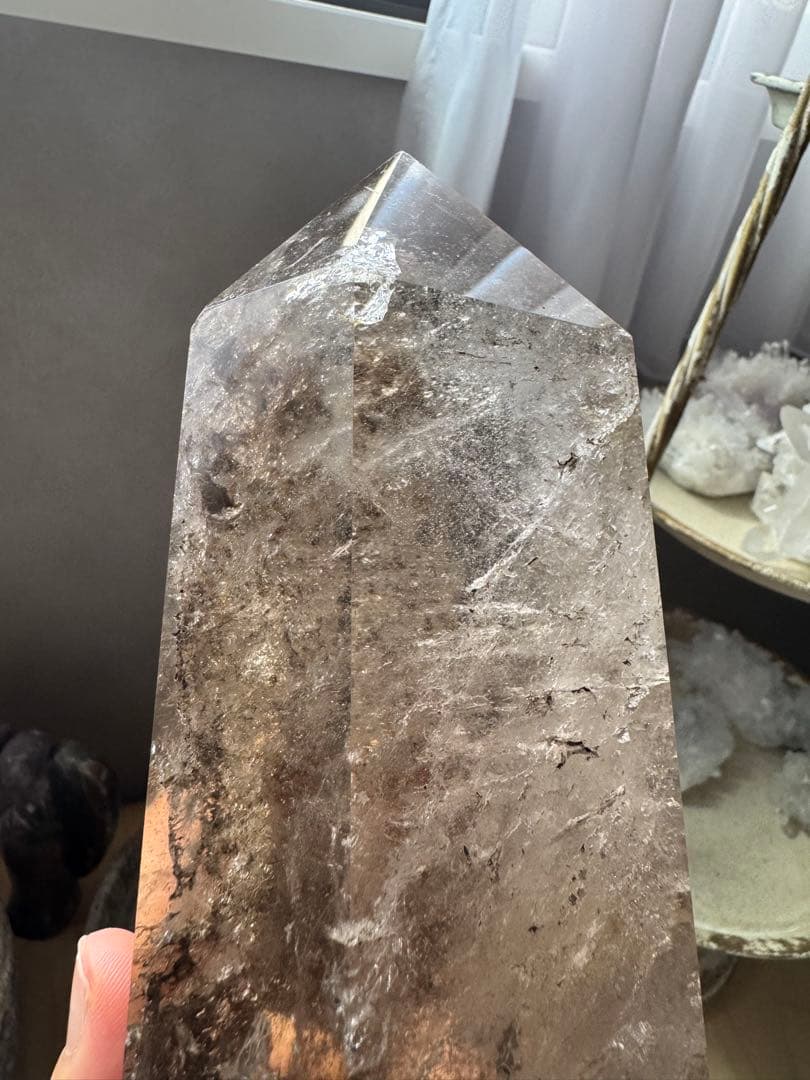 セール最終価格◎スモーキークォーツ タワー型 虹入り 22cm