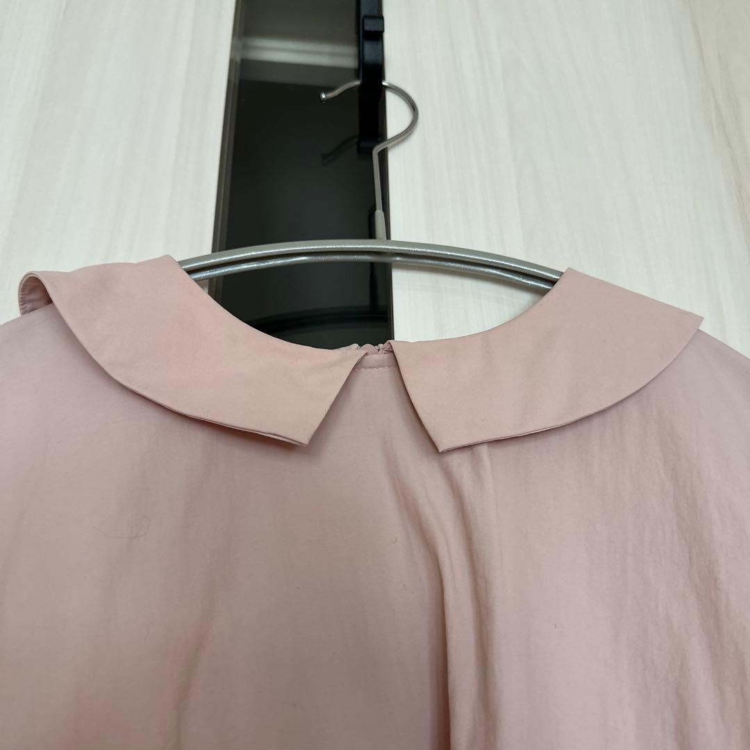 Yori フラットカラーティアードブラウス　ピンク