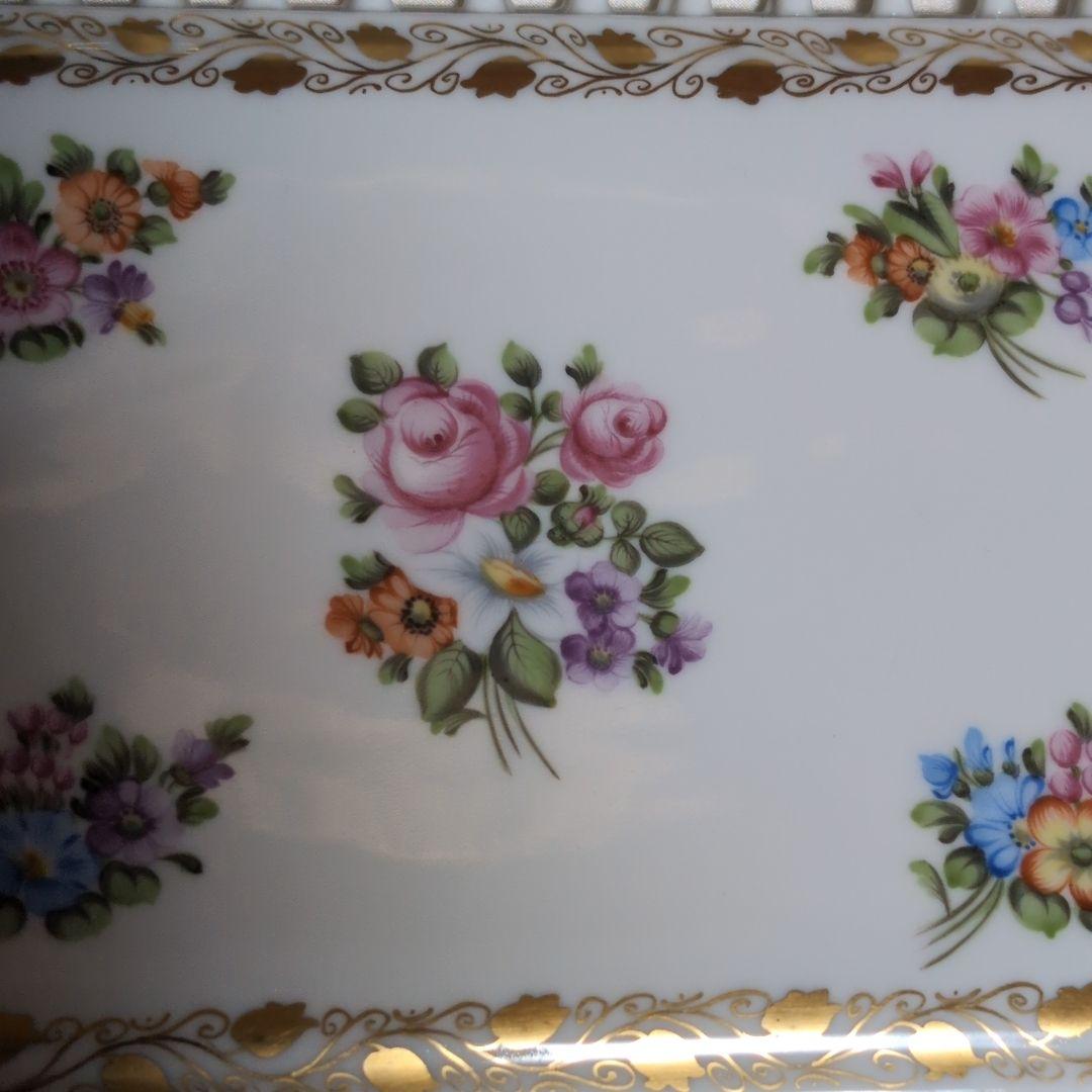 【綺麗♪】　HEREND ヘレンド 透かし編み ヌードルワーク トレイ