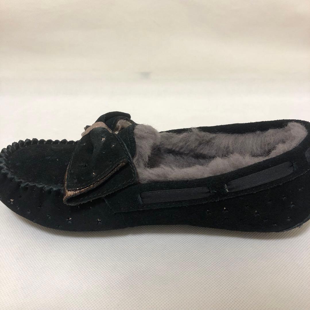 UGG ダコタスターガール ブラック リボン付き モカシン 23cm