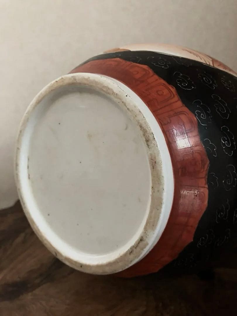 中国美術 花瓶 山水 漢文 1832㌘