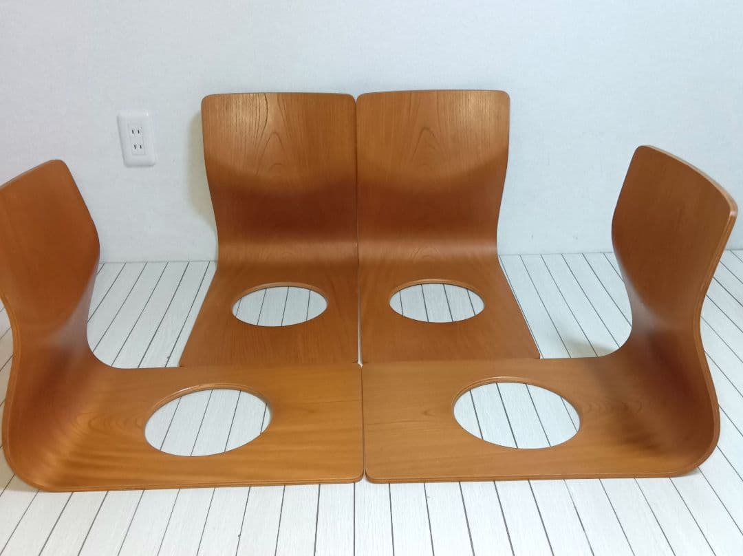 天童木工　高級座椅子　4脚セット　曲げ木