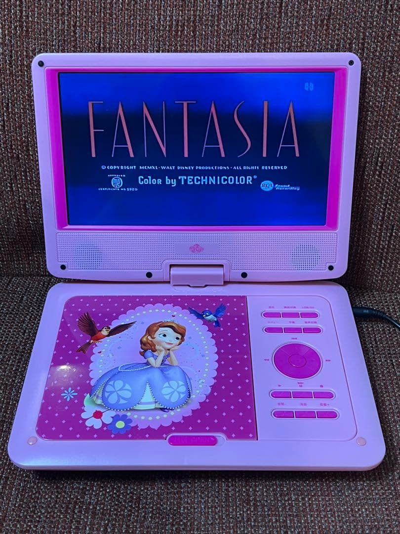 ディズニープリンセス ソフィア 9インチポータブルDVDプレーヤー