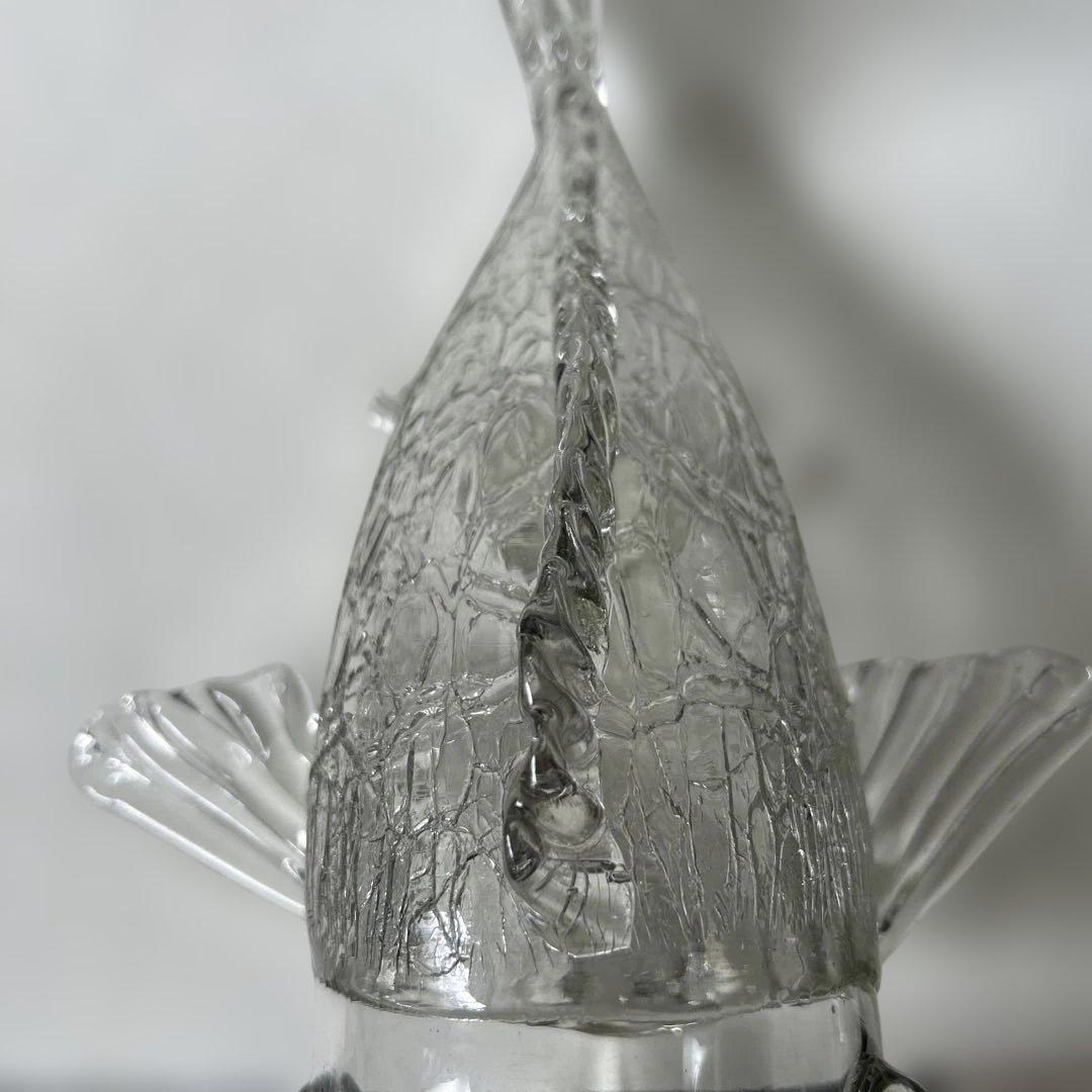 【ともたん⭐️大正ガラス・和ガラス】美品✴︎鯉の掛け花瓶　ウランガラス