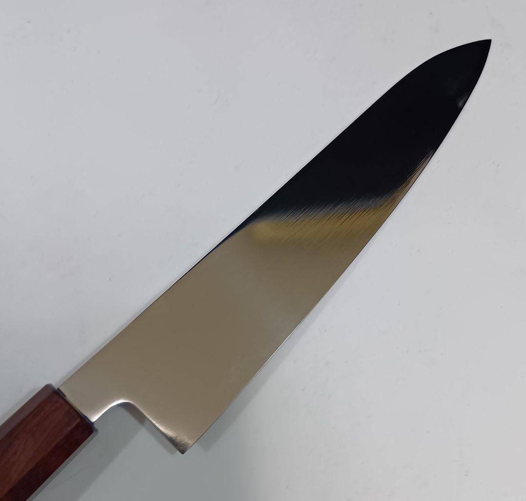 ステン本焼V金10号鋼 全鋼 牛刀 240mm 包丁VG10両刃 紫檀黒檀八角柄