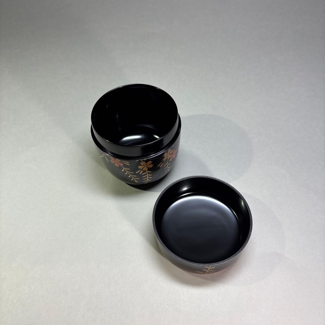 (未使用)中村宗悦　ボカシ塗 枝垂桜　大棗(桐箱入)
