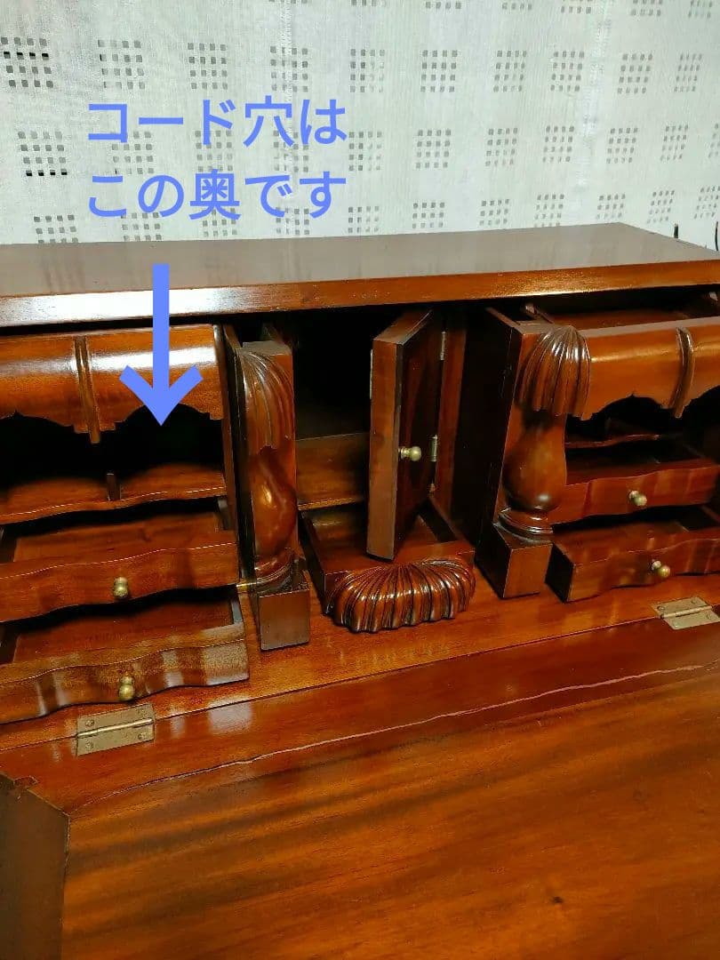 【訳あり】猫脚ライティングビューロー アンティーク家具
