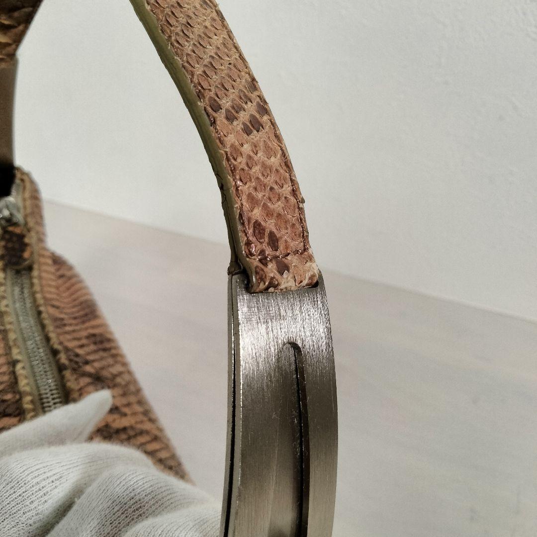 TOD'S パイソン ワンショルダーバッグ レザー ピンクベージュ