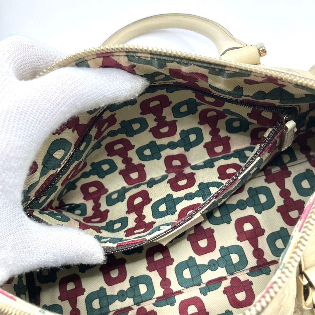 GUCCI グッチ ミニボストンバッグ ハンドバッグ グッチシマ アイボリー