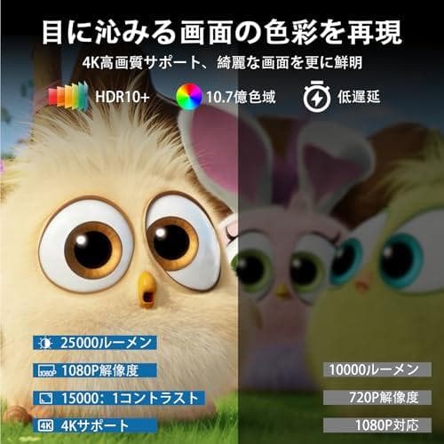 プロジエクター 家庭用【Android TV搭載・電動フォーカス・自動台形・2m