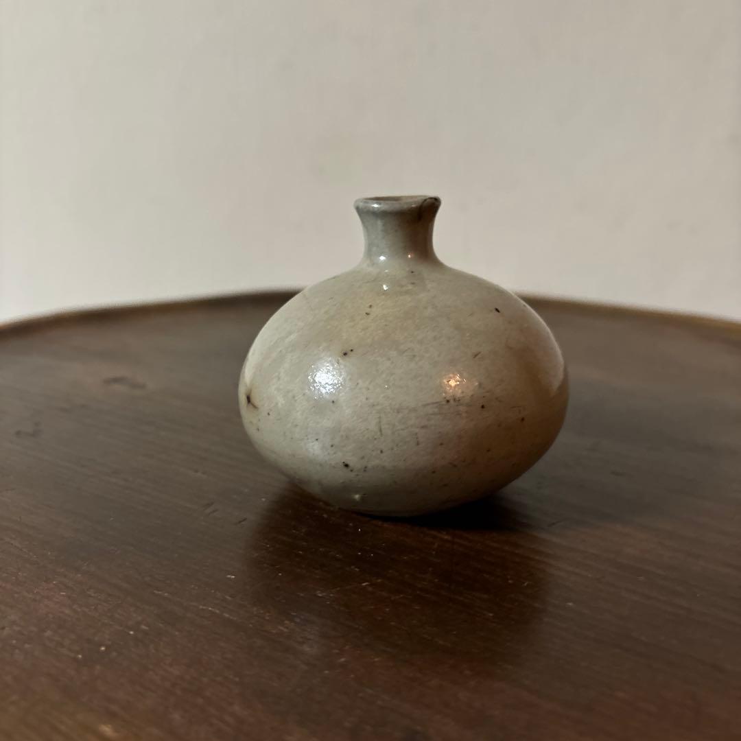 古丹波　白丹波油壷　江戸時代 小壺 花器 酒器 民藝 検:白洲正子　李朝 粉引