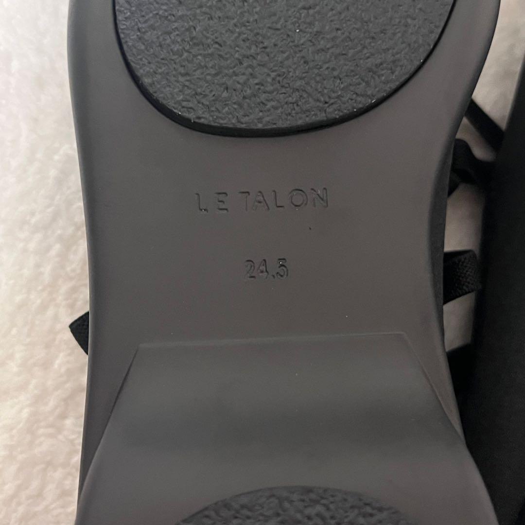 【LE TALON】ほぼ新品 ダブルリボンバレリーナ ブラック パンプス