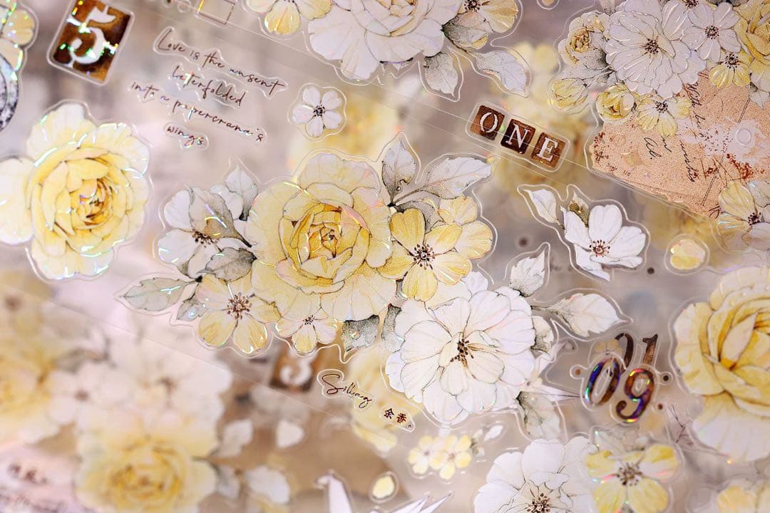 ⭐️SALE⭐️小白家文創《黄玫瑰》海外マスキングテープ マステ 【2745】