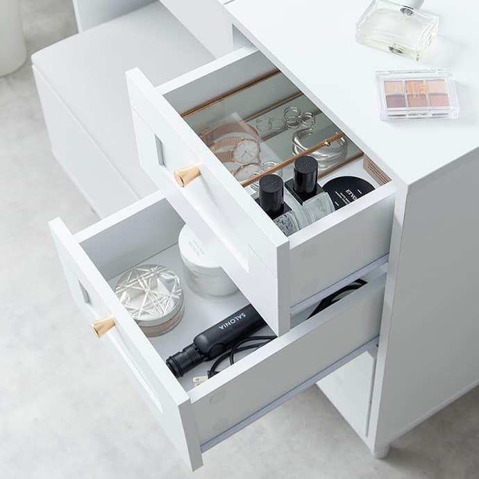 【幅80cm】Calan ドレッサー セット デスク チェア コンセント 収納