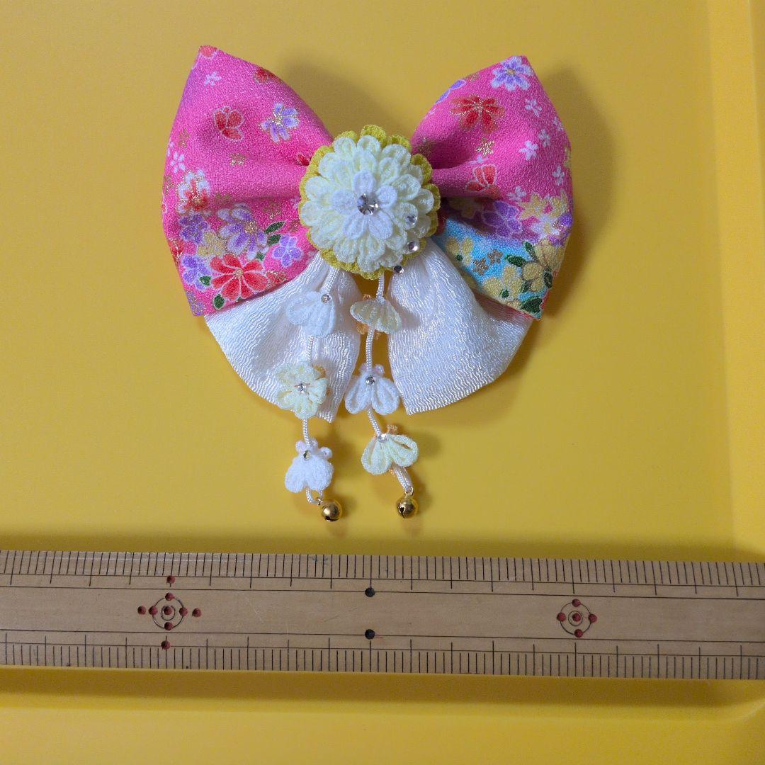 つまみ細工吊るし雛　雛人形　　　髪飾り付き　お雛様　ピンク