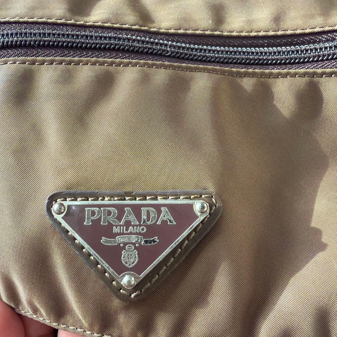 最終金額　PRADA ブラウン ショルダーバッグ　バッグ　ナイロン
