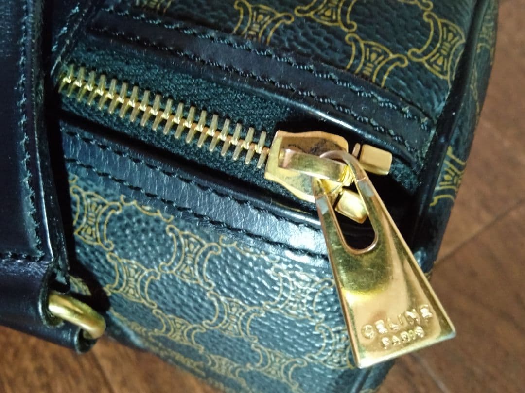 セリーヌ マカダム ブラゾン柄 円筒型 ブラウン レア 希少 美品 匿名配送