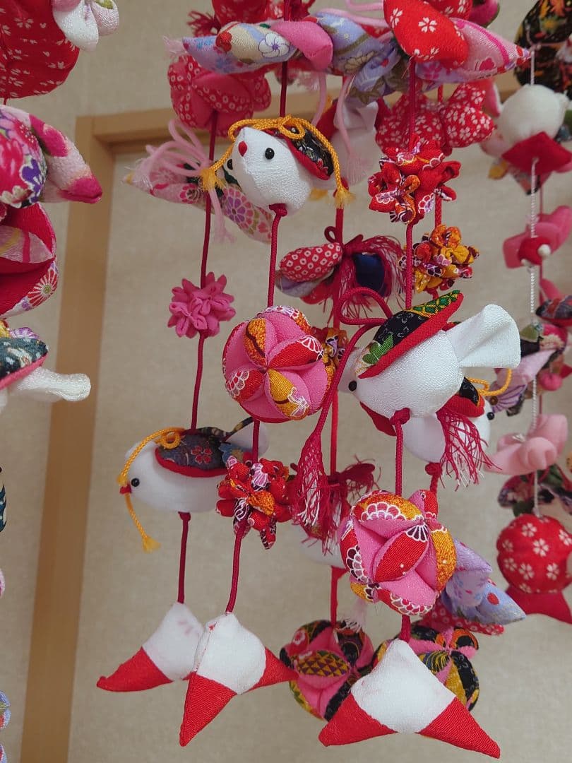 極美品　ハンドメイドひでばあちゃん作の縁起物のつるし雛No.３