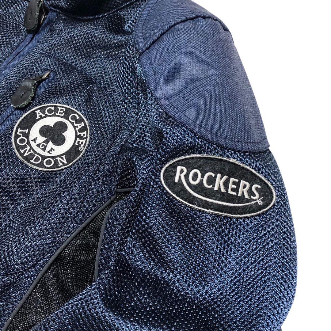 エースカフェロンドン メッシュ ライダースジャケット ネイビー Mサイズ