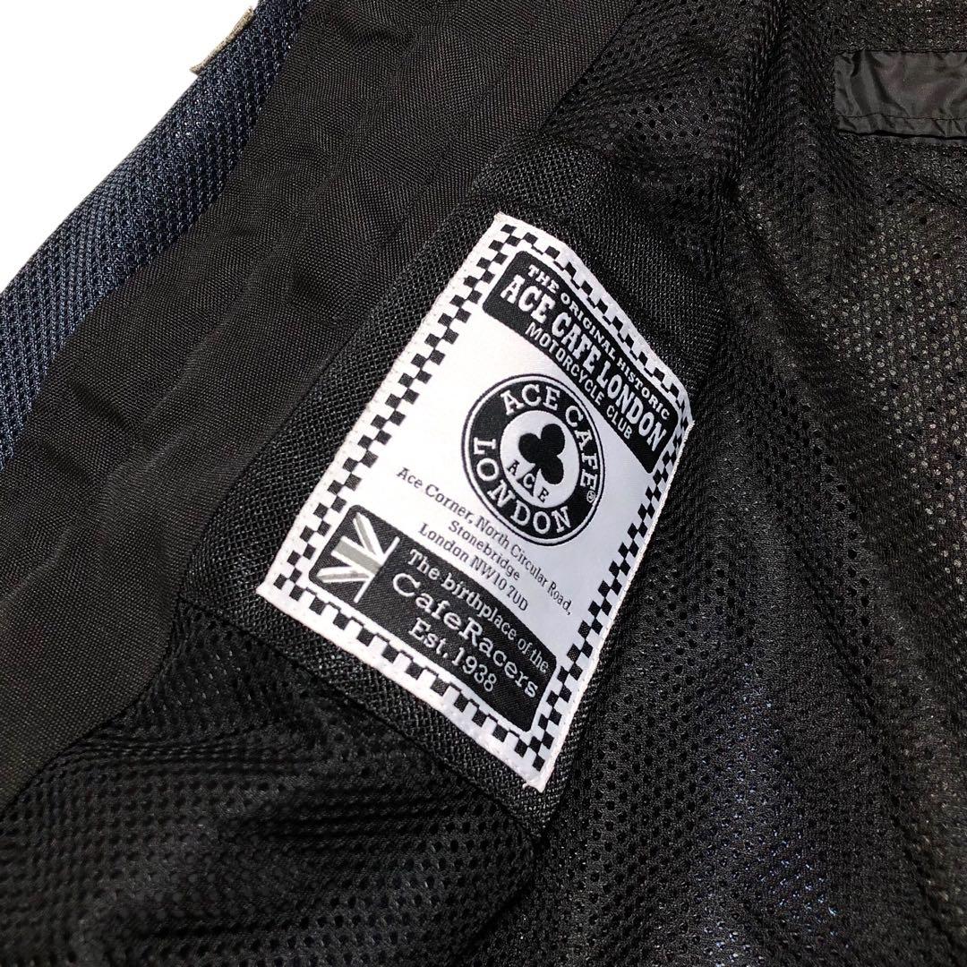 エースカフェロンドン メッシュ ライダースジャケット ネイビー Mサイズ