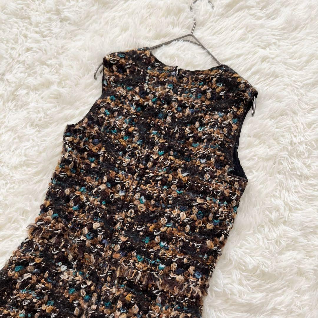 【ドルチェ&ガッバーナ】 ツイードワンピース タ裏地レオパード柄 38