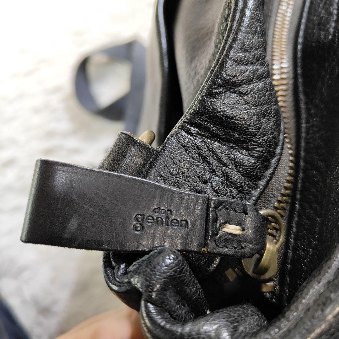 ✨未使用級✨ ゲンテン ショルダーバッグ フラップ シボ革 黒　2way