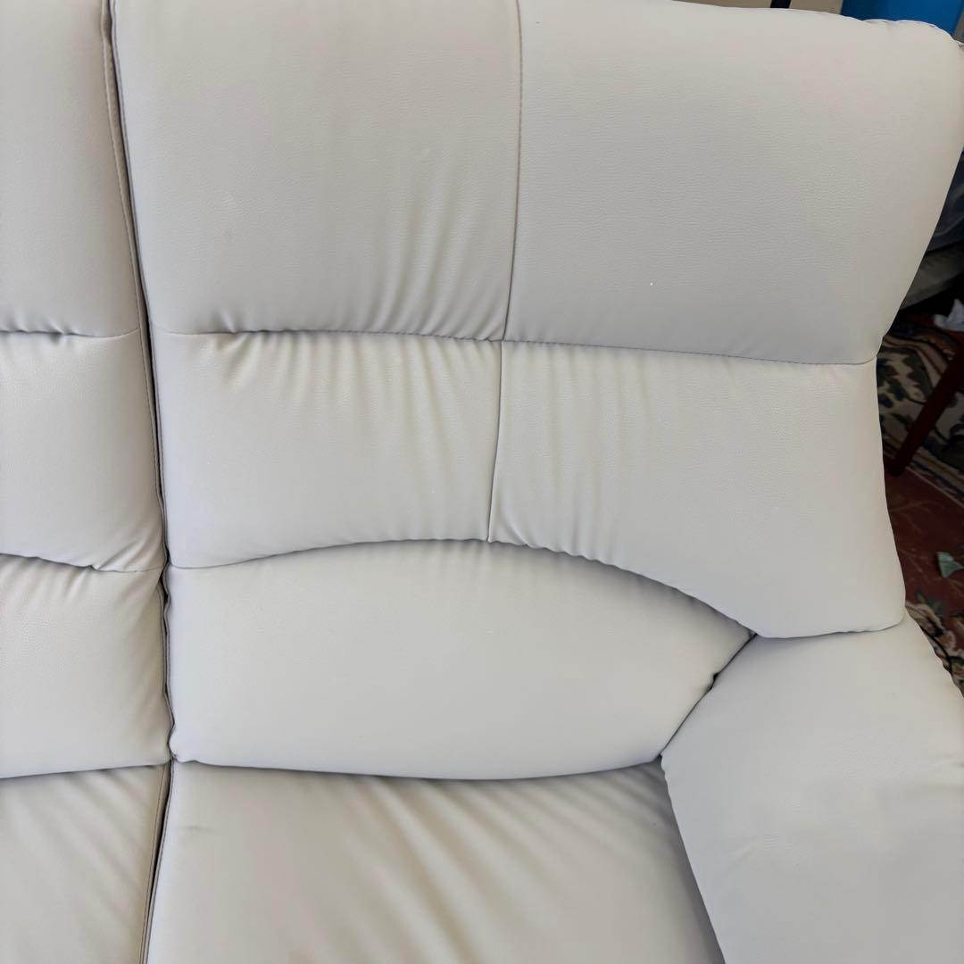 北欧レトロ ニトリ Nシールド フェイクレザーソファー 三人掛けソファー