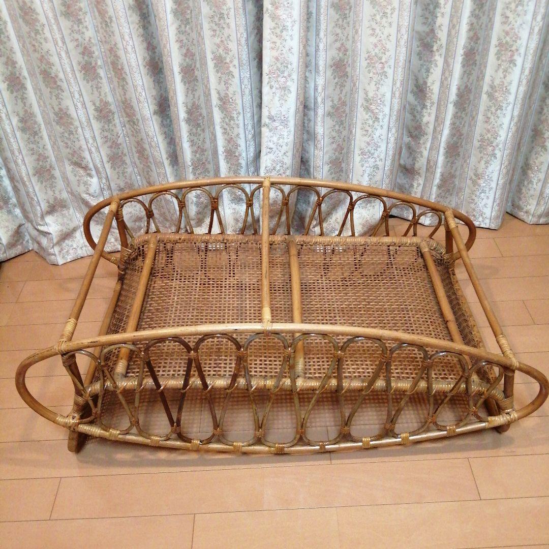アンティーク　ラタン 籐製 　ゆりかご　ベビーベッド