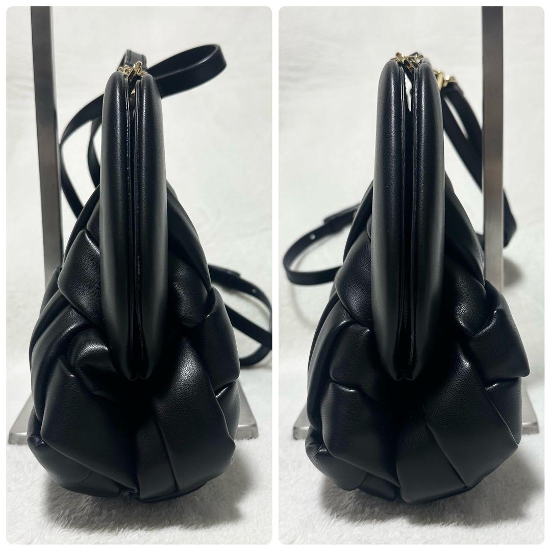 【美品】テモワール ショルダーバッグ クラッチバッグ 2way レザー ブラック